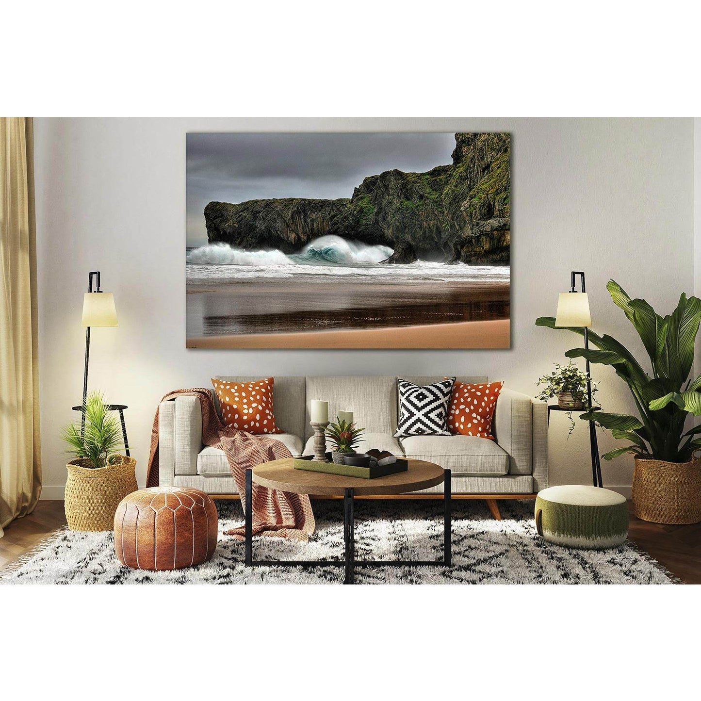 Waves Hitting The Rocks On The Shoreline №SL198 Ready to Hang Canvas PrintCanvas art arrives ready to hang, with hanging accessories included and no additional framing required. Every canvas print is hand-crafted, made on-demand at our workshop and expert