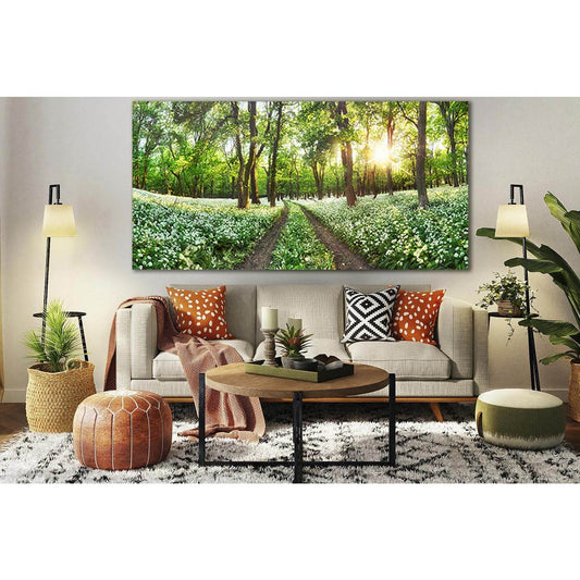 Forest Landscape With White Flowers №SL677 Ready to Hang Canvas PrintCanvas art arrives ready to hang, with hanging accessories included and no additional framing required. Every canvas print is hand-crafted, made on-demand at our workshop and expertly st