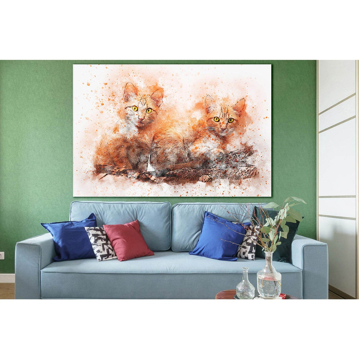 Drawn Cats №SL1042 Ready to Hang Canvas PrintCanvas art arrives ready to hang, with hanging accessories included and no additional framing required. Every canvas print is hand-crafted, made on-demand at our workshop and expertly stretched around 100% Nort