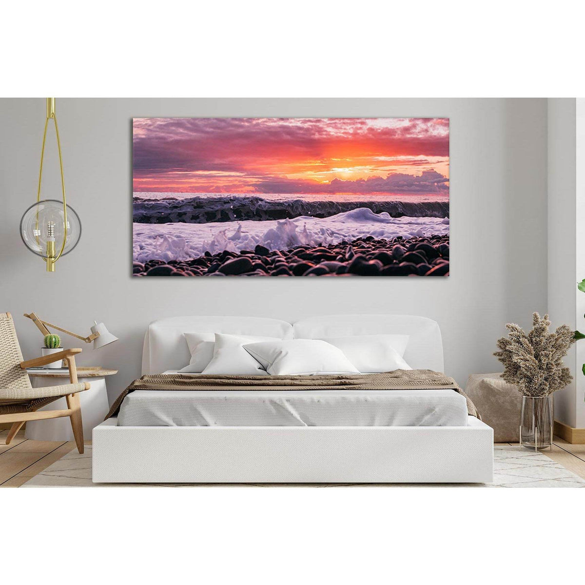 Pebbles Pink Sunset №SL130 Ready to Hang Canvas PrintCanvas art arrives ready to hang, with hanging accessories included and no additional framing required. Every canvas print is hand-crafted, made on-demand at our workshop and expertly stretched around 1