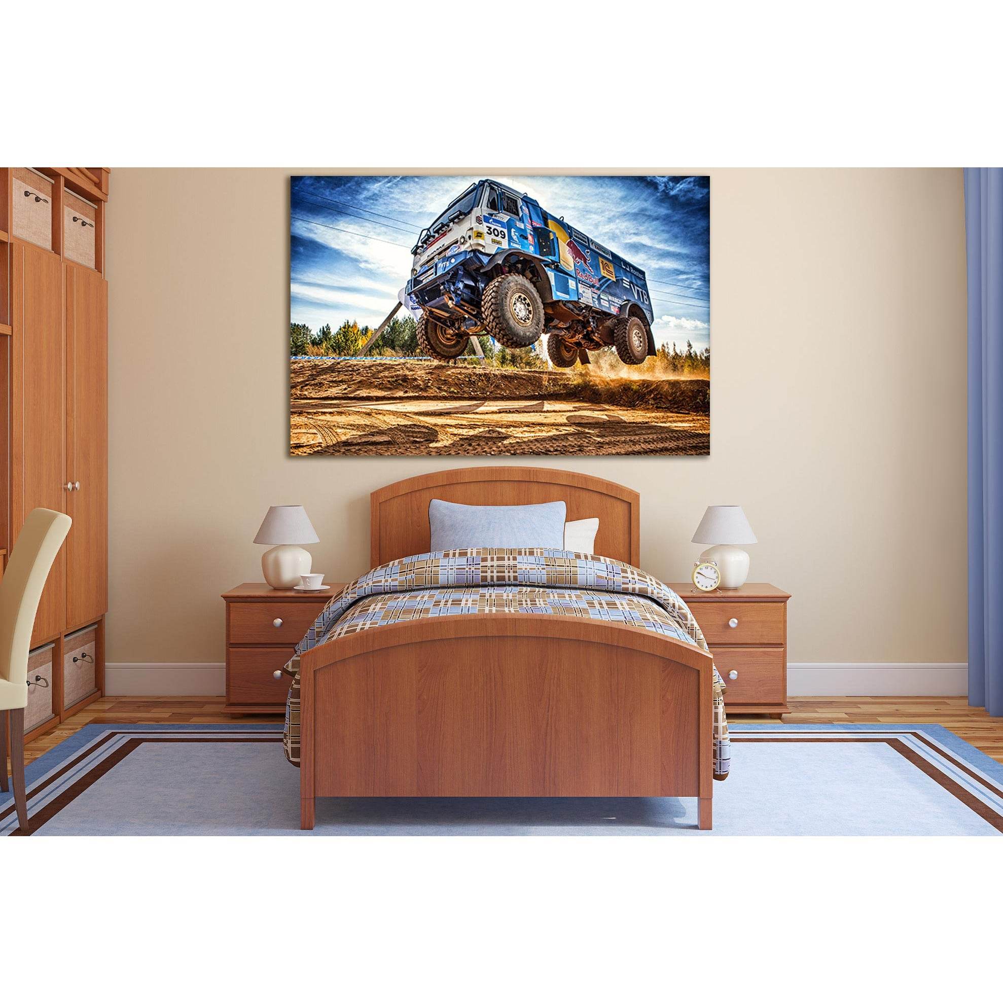 Kamaz Rally Off Road №SL905 Ready to Hang Canvas PrintCanvas art arrives ready to hang, with hanging accessories included and no additional framing required. Every canvas print is hand-crafted, made on-demand at our workshop and expertly stretched around