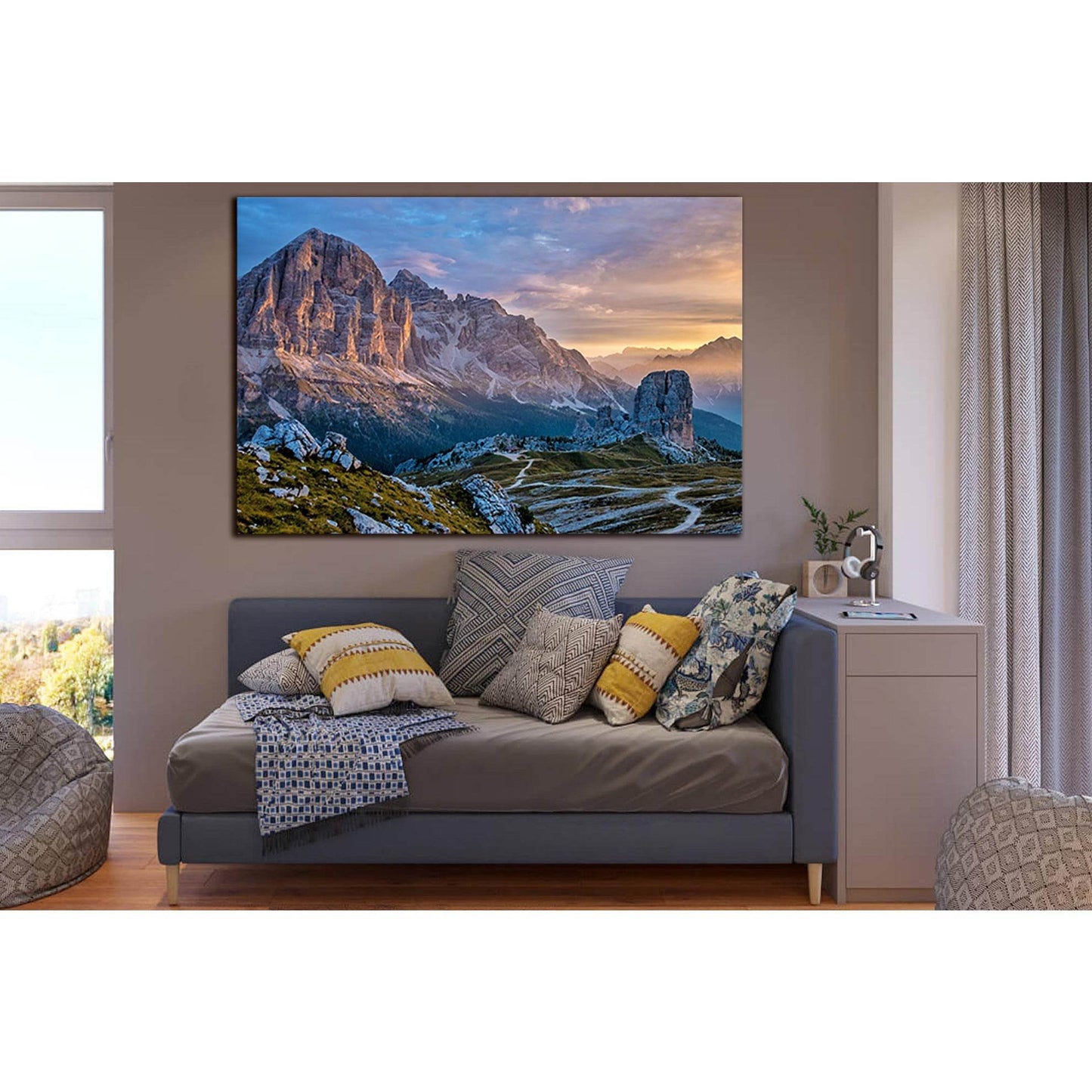 Gray Mountains At Sunset №SL1580 Ready to Hang Canvas PrintCanvas art arrives ready to hang, with hanging accessories included and no additional framing required. Every canvas print is hand-crafted, made on-demand at our workshop and expertly stretched ar