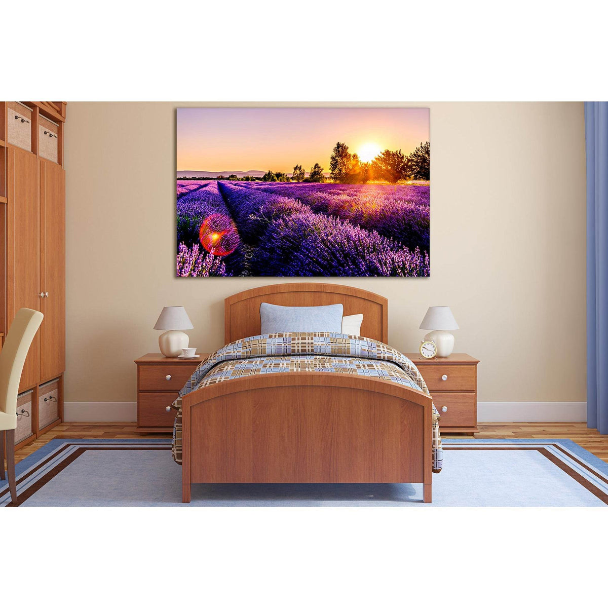 Sunset Over A Lavender Field №SL699 Ready to Hang Canvas PrintCanvas art arrives ready to hang, with hanging accessories included and no additional framing required. Every canvas print is hand-crafted, made on-demand at our workshop and expertly stretched