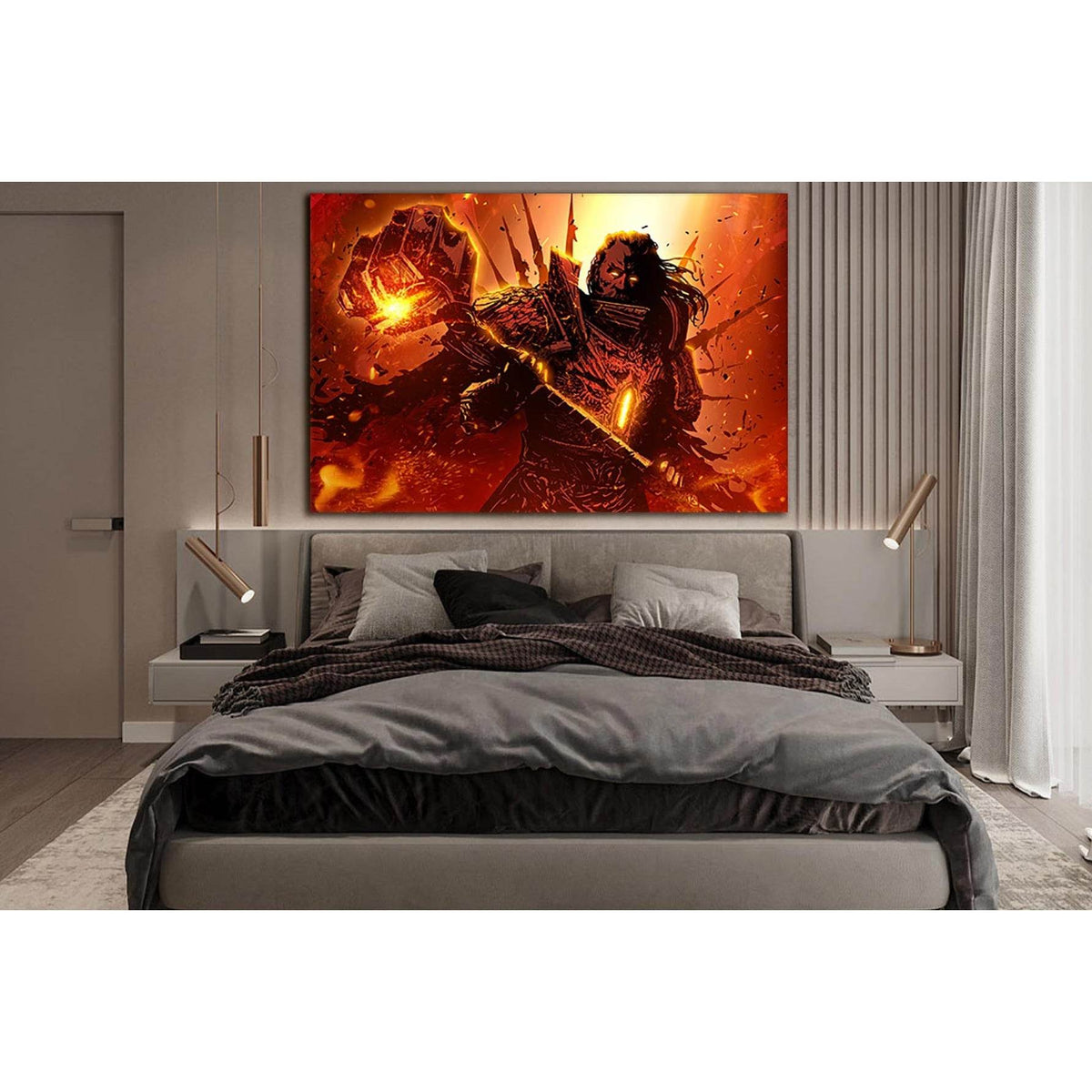 Warrior With War Hammer №SL1239 Ready to Hang Canvas PrintCanvas art arrives ready to hang, with hanging accessories included and no additional framing required. Every canvas print is hand-crafted, made on-demand at our workshop and expertly stretched aro