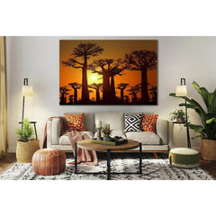 Baobab Silhouettes At Sunset №SL521 Ready to Hang Canvas PrintCanvas art arrives ready to hang, with hanging accessories included and no additional framing required. Every canvas print is hand-crafted, made on-demand at our workshop and expertly stretched