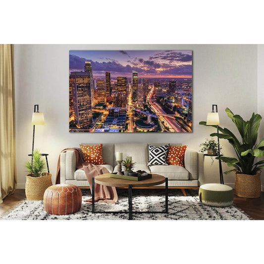 Downtown Los Angeles Skyline At Night №SL365 Ready to Hang Canvas PrintCanvas art arrives ready to hang, with hanging accessories included and no additional framing required. Every canvas print is hand-crafted, made on-demand at our workshop and expertly