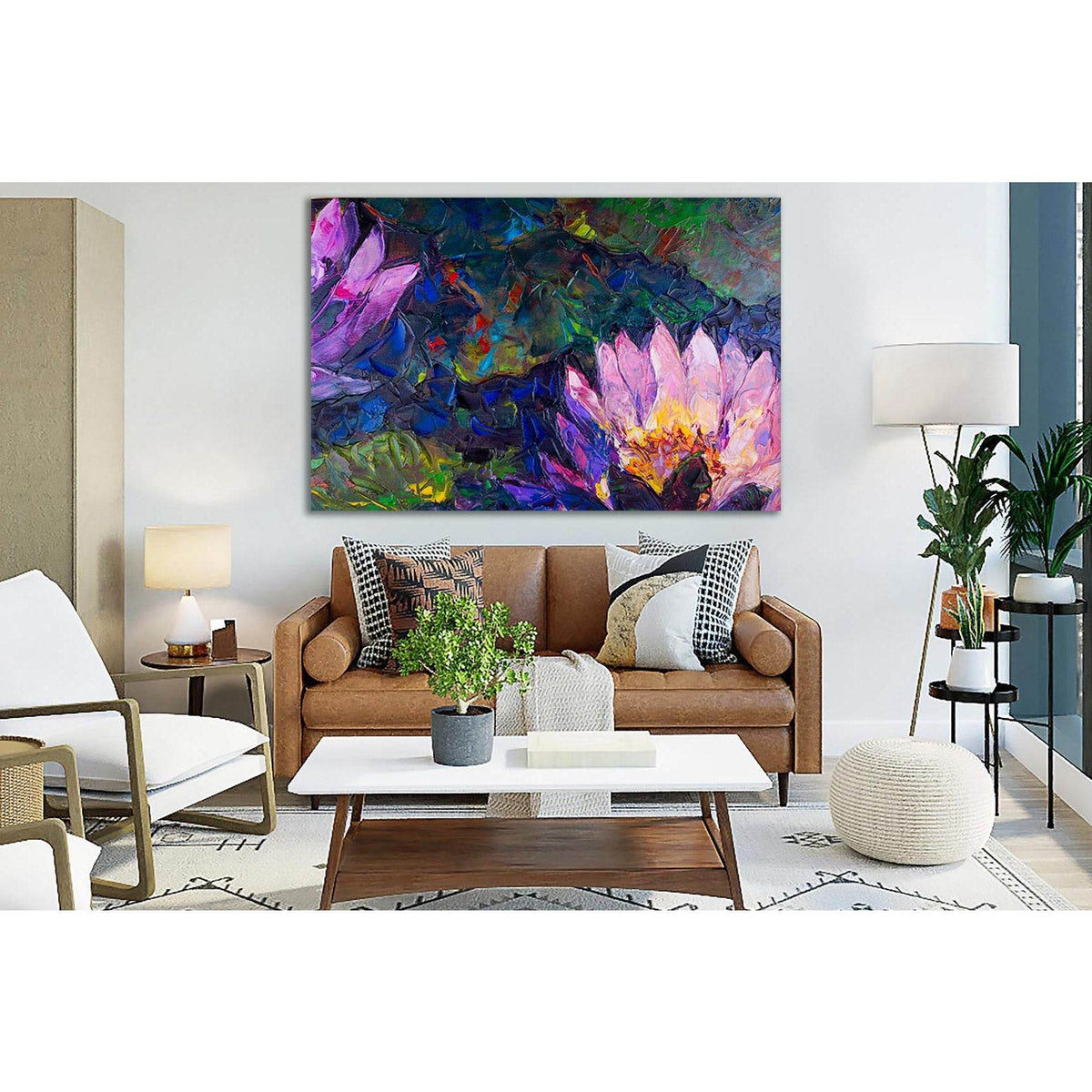 Beautiful Lotus Flower Oil Painting №SL577 Ready to Hang Canvas PrintCanvas art arrives ready to hang, with hanging accessories included and no additional framing required. Every canvas print is hand-crafted, made on-demand at our workshop and expertly st