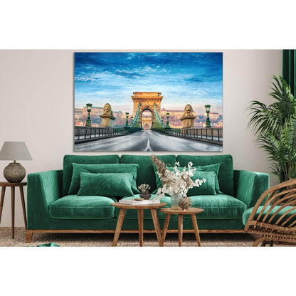 Budapest Hungary Chain Bridge №SL1131 Ready to Hang Canvas PrintCanvas art arrives ready to hang, with hanging accessories included and no additional framing required. Every canvas print is hand-crafted, made on-demand at our workshop and expertly stretch