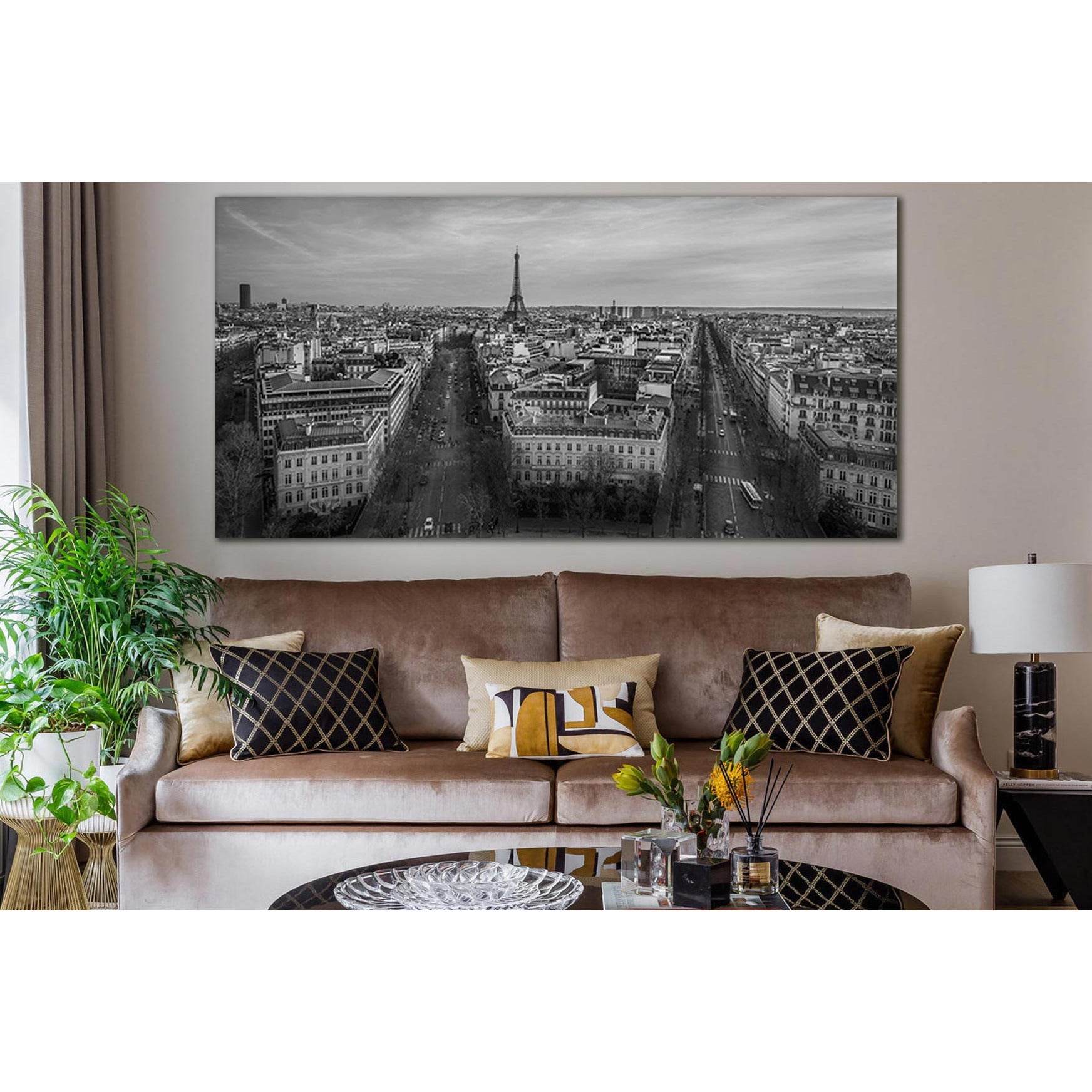 Paris Black And White Panorama №SL837 Ready to Hang Canvas PrintCanvas art arrives ready to hang, with hanging accessories included and no additional framing required. Every canvas print is hand-crafted, made on-demand at our workshop and expertly stretch