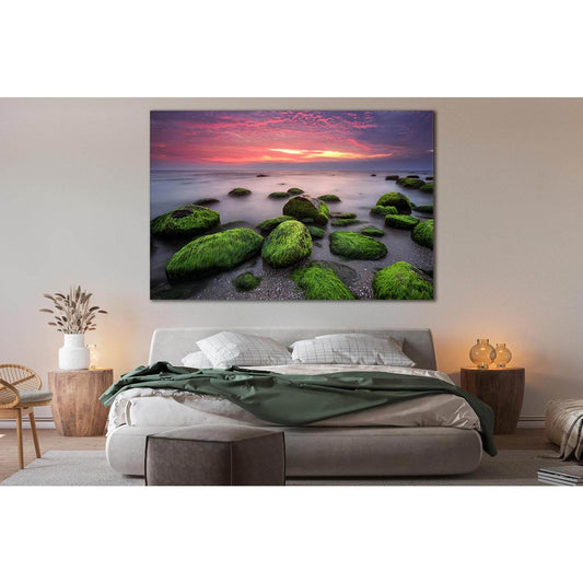 Stones In Moss Sunset №SL239 Ready to Hang Canvas PrintCanvas art arrives ready to hang, with hanging accessories included and no additional framing required. Every canvas print is hand-crafted, made on-demand at our workshop and expertly stretched around