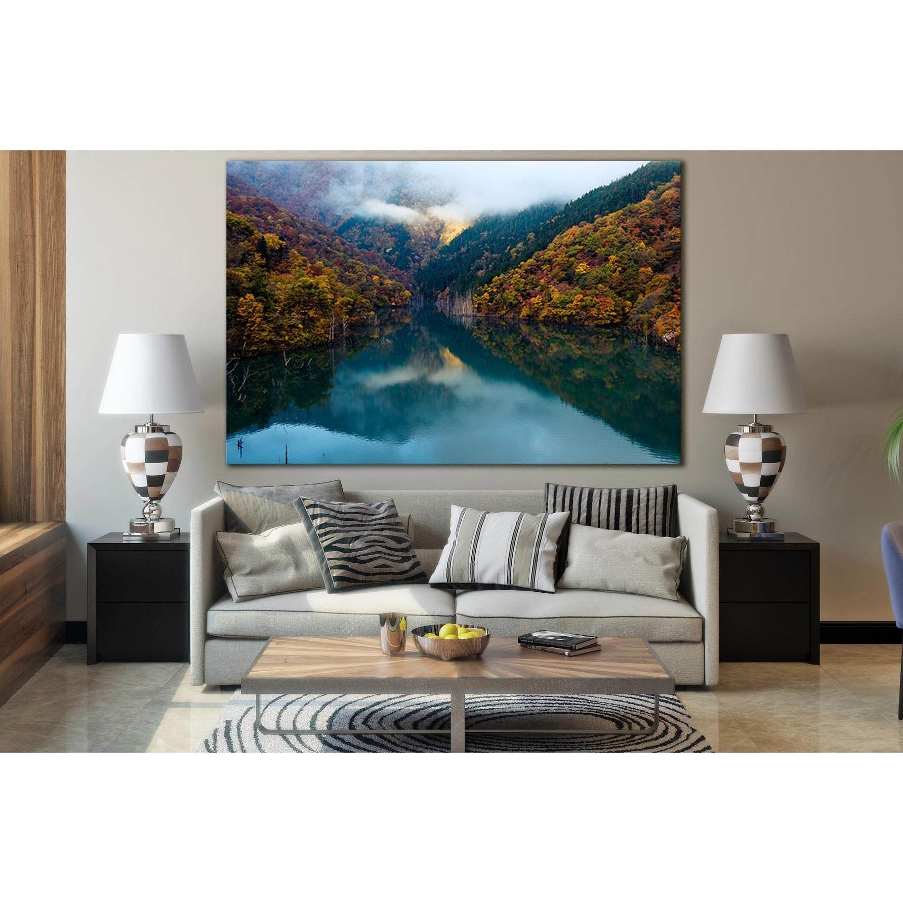 Mountain Lake In Autumn №SL1594 Ready to Hang Canvas PrintCanvas art arrives ready to hang, with hanging accessories included and no additional framing required. Every canvas print is hand-crafted, made on-demand at our workshop and expertly stretched aro