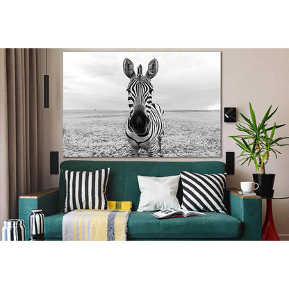 Zebra Black And White Portrait №SL1561 Ready to Hang Canvas PrintCanvas art arrives ready to hang, with hanging accessories included and no additional framing required. Every canvas print is hand-crafted, made on-demand at our workshop and expertly stretc