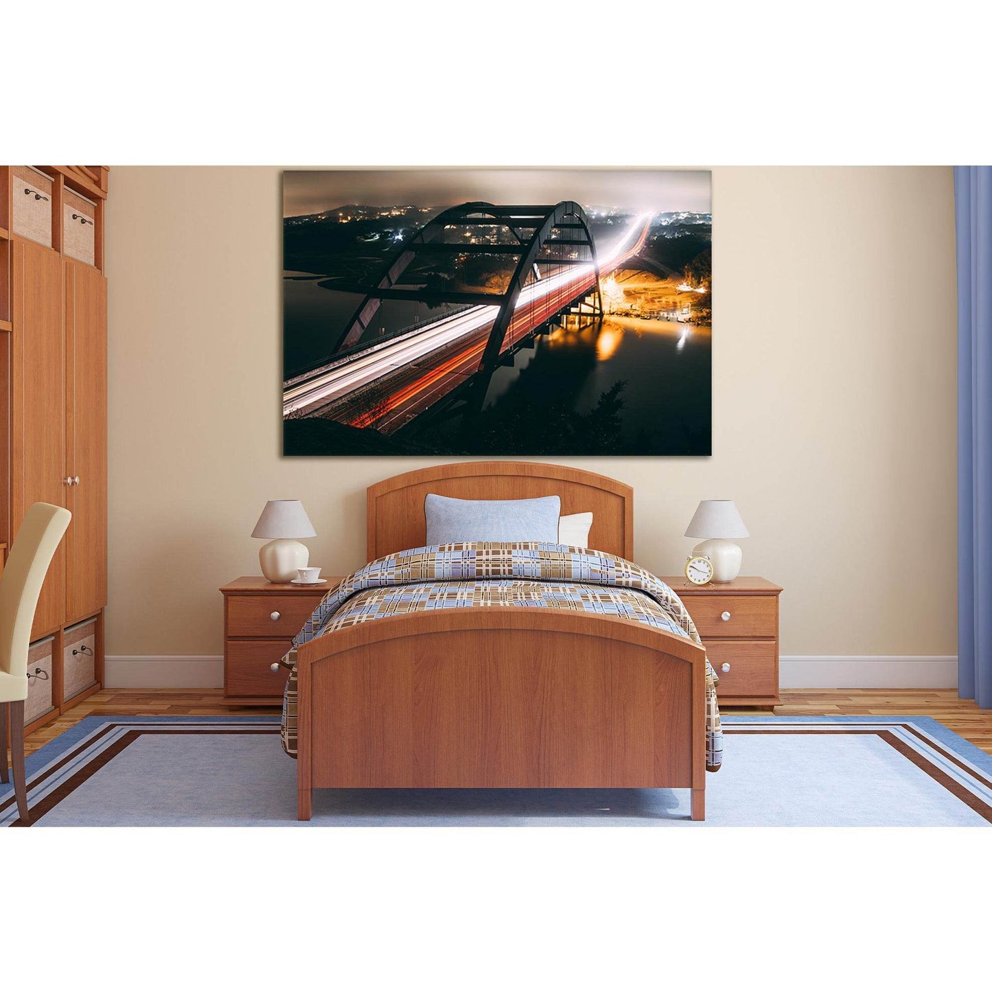 View Of The Bridge At Night №SL1144 Ready to Hang Canvas PrintCanvas art arrives ready to hang, with hanging accessories included and no additional framing required. Every canvas print is hand-crafted, made on-demand at our workshop and expertly stretched