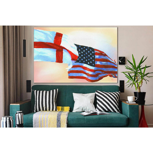 Drawn Usa And England Flag №SL1166 Ready to Hang Canvas PrintCanvas art arrives ready to hang, with hanging accessories included and no additional framing required. Every canvas print is hand-crafted, made on-demand at our workshop and expertly stretched
