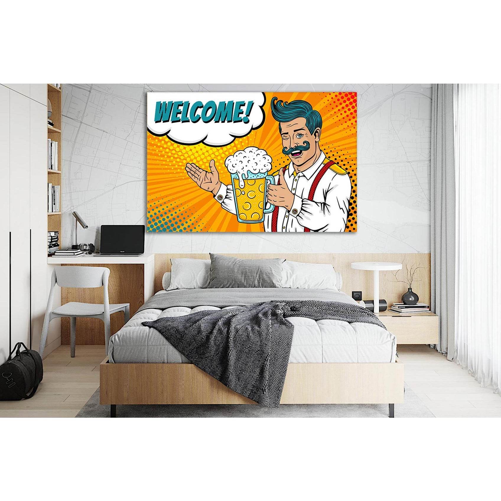 Welcome Pop Art №SL527 Ready to Hang Canvas PrintCanvas art arrives ready to hang, with hanging accessories included and no additional framing required. Every canvas print is hand-crafted, made on-demand at our workshop and expertly stretched around 100%