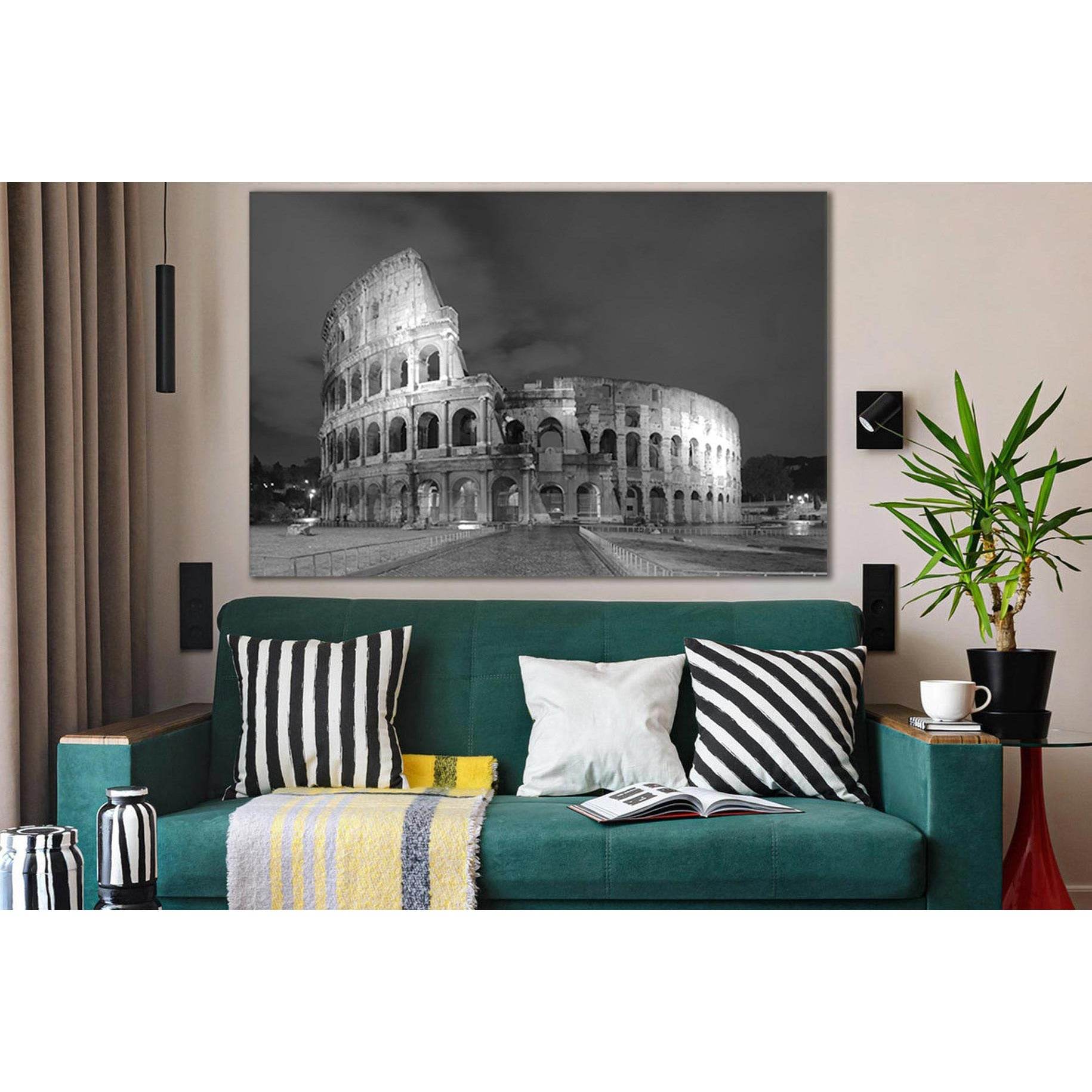 Colosseum Night Rome Black And White №SL834 Ready to Hang Canvas PrintCanvas art arrives ready to hang, with hanging accessories included and no additional framing required. Every canvas print is hand-crafted, made on-demand at our workshop and expertly s