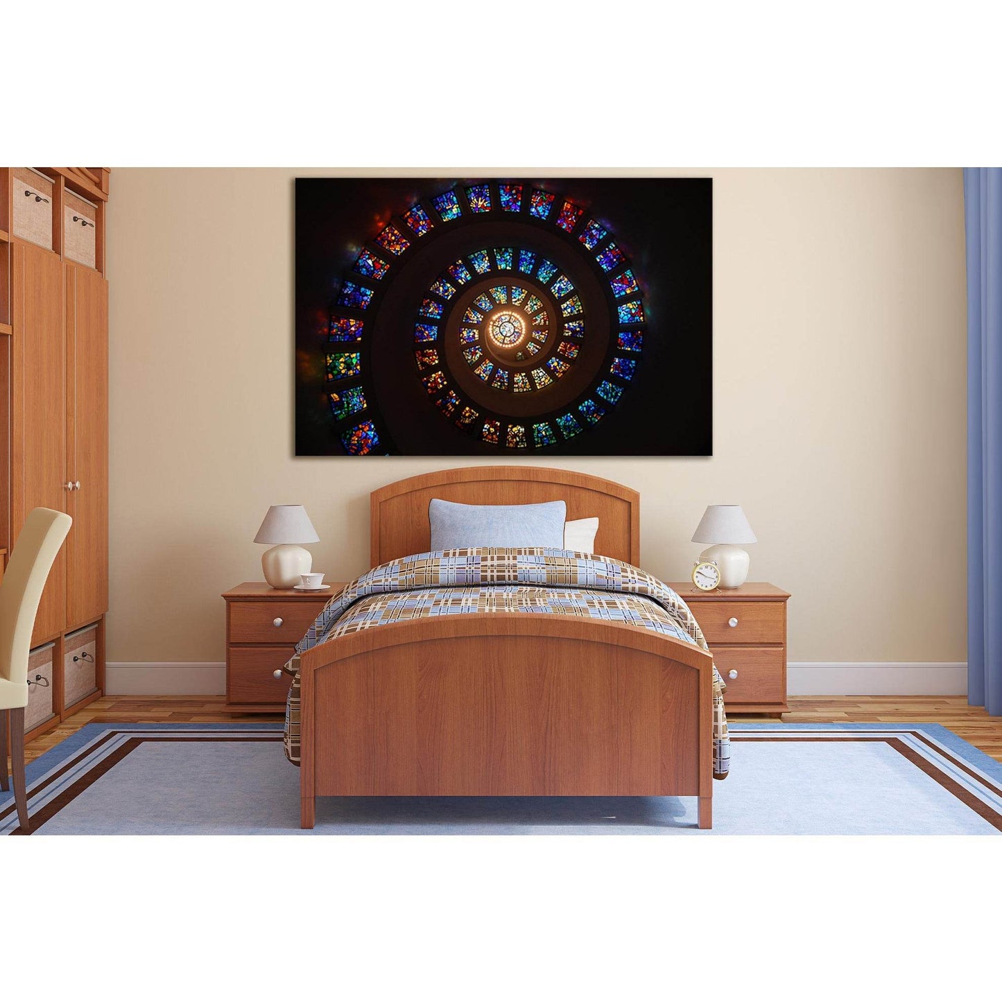 Spiral Stained Glass №SL1379 Ready to Hang Canvas PrintCanvas art arrives ready to hang, with hanging accessories included and no additional framing required. Every canvas print is hand-crafted, made on-demand at our workshop and expertly stretched around