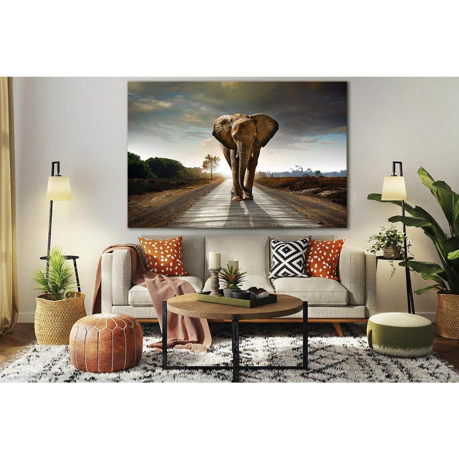 Elephant On The Road №SL1555 Ready to Hang Canvas PrintCanvas art arrives ready to hang, with hanging accessories included and no additional framing required. Every canvas print is hand-crafted, made on-demand at our workshop and expertly stretched around