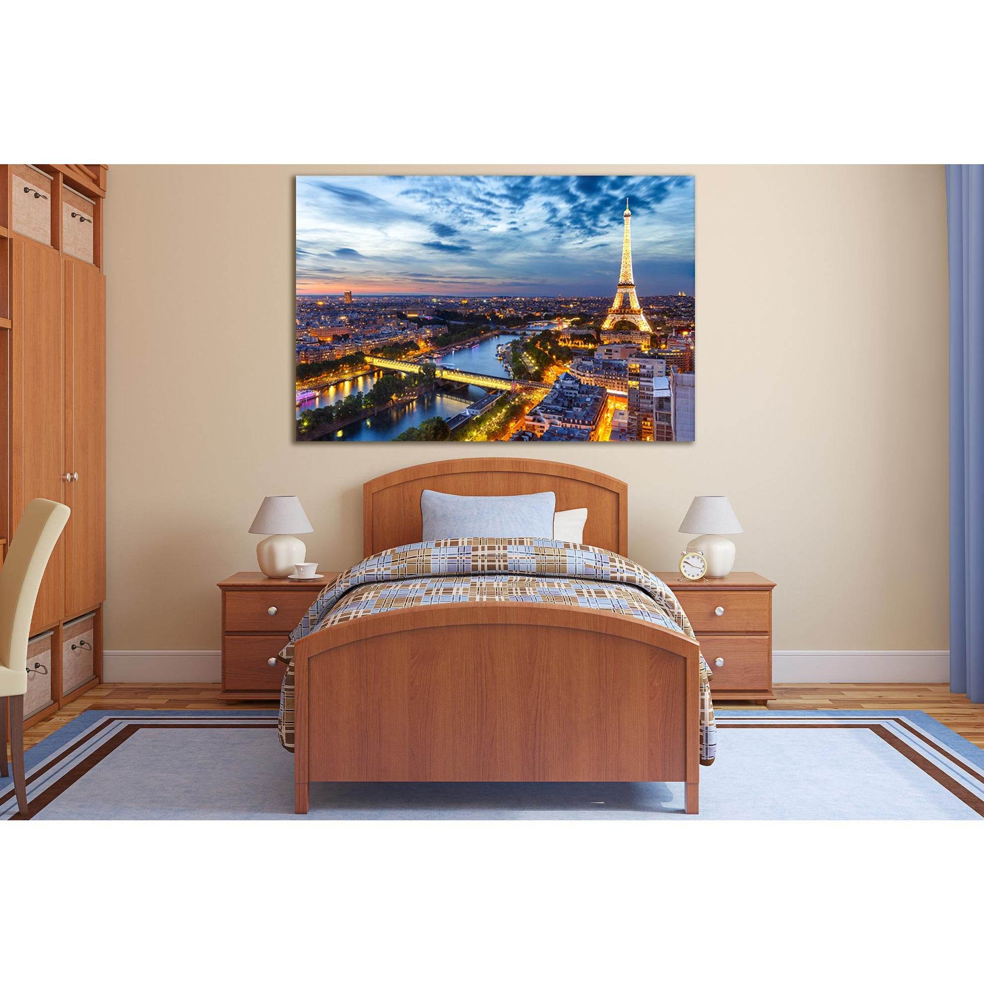 Eiffel Tower Paris Cityscape №SL348 Ready to Hang Canvas PrintCanvas art arrives ready to hang, with hanging accessories included and no additional framing required. Every canvas print is hand-crafted, made on-demand at our workshop and expertly stretched