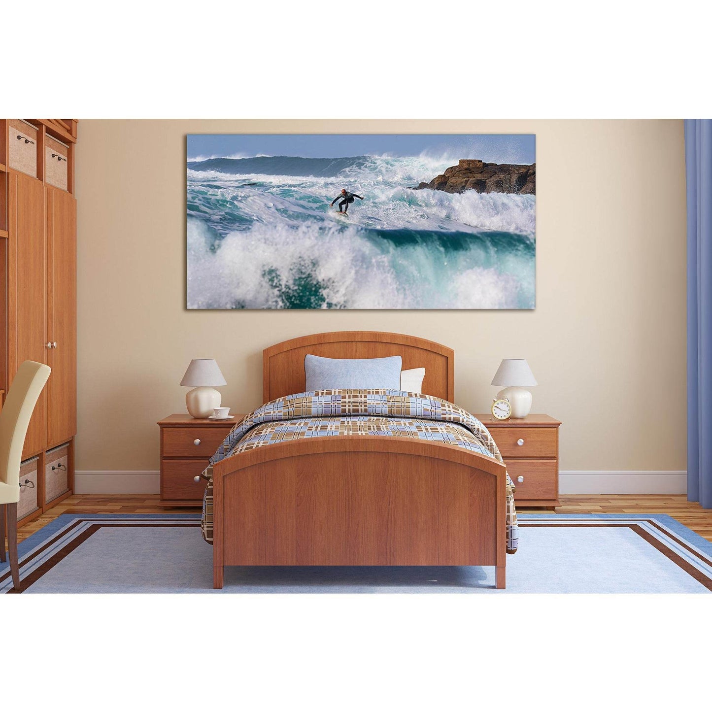 Surfer On The Blue Wave №SL177 Ready to Hang Canvas PrintCanvas art arrives ready to hang, with hanging accessories included and no additional framing required. Every canvas print is hand-crafted, made on-demand at our workshop and expertly stretched arou