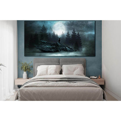 Deer On A Rock Under The Moon №SL1238 Ready to Hang Canvas PrintCanvas art arrives ready to hang, with hanging accessories included and no additional framing required. Every canvas print is hand-crafted, made on-demand at our workshop and expertly stretch