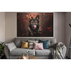 German Shepherd Licking Muzzle №SL1046 Ready to Hang Canvas PrintCanvas art arrives ready to hang, with hanging accessories included and no additional framing required. Every canvas print is hand-crafted, made on-demand at our workshop and expertly stretc