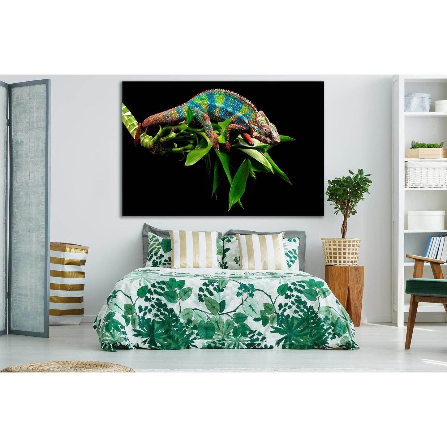 Chameleon On A Green Branch №SL1030 Ready to Hang Canvas PrintCanvas art arrives ready to hang, with hanging accessories included and no additional framing required. Every canvas print is hand-crafted, made on-demand at our workshop and expertly stretched