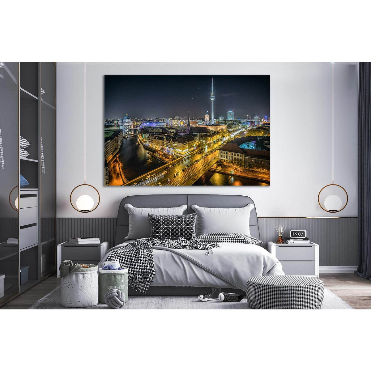 Night Berlin Germany №SL344 Ready to Hang Canvas PrintCanvas art arrives ready to hang, with hanging accessories included and no additional framing required. Every canvas print is hand-crafted, made on-demand at our workshop and expertly stretched around