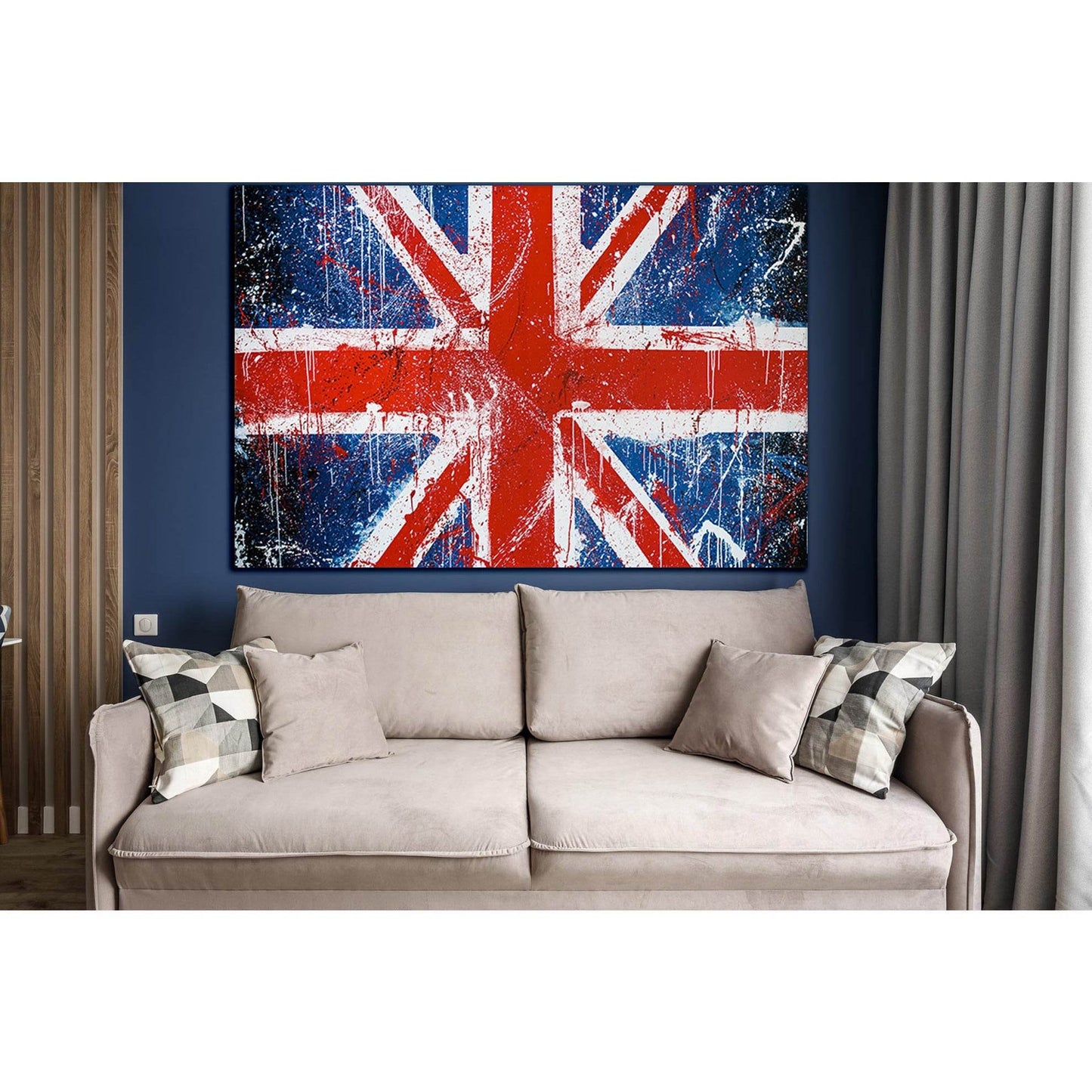 British Flag On Concrete Wall №SL1196 Ready to Hang Canvas PrintCanvas art arrives ready to hang, with hanging accessories included and no additional framing required. Every canvas print is hand-crafted, made on-demand at our workshop and expertly stretch