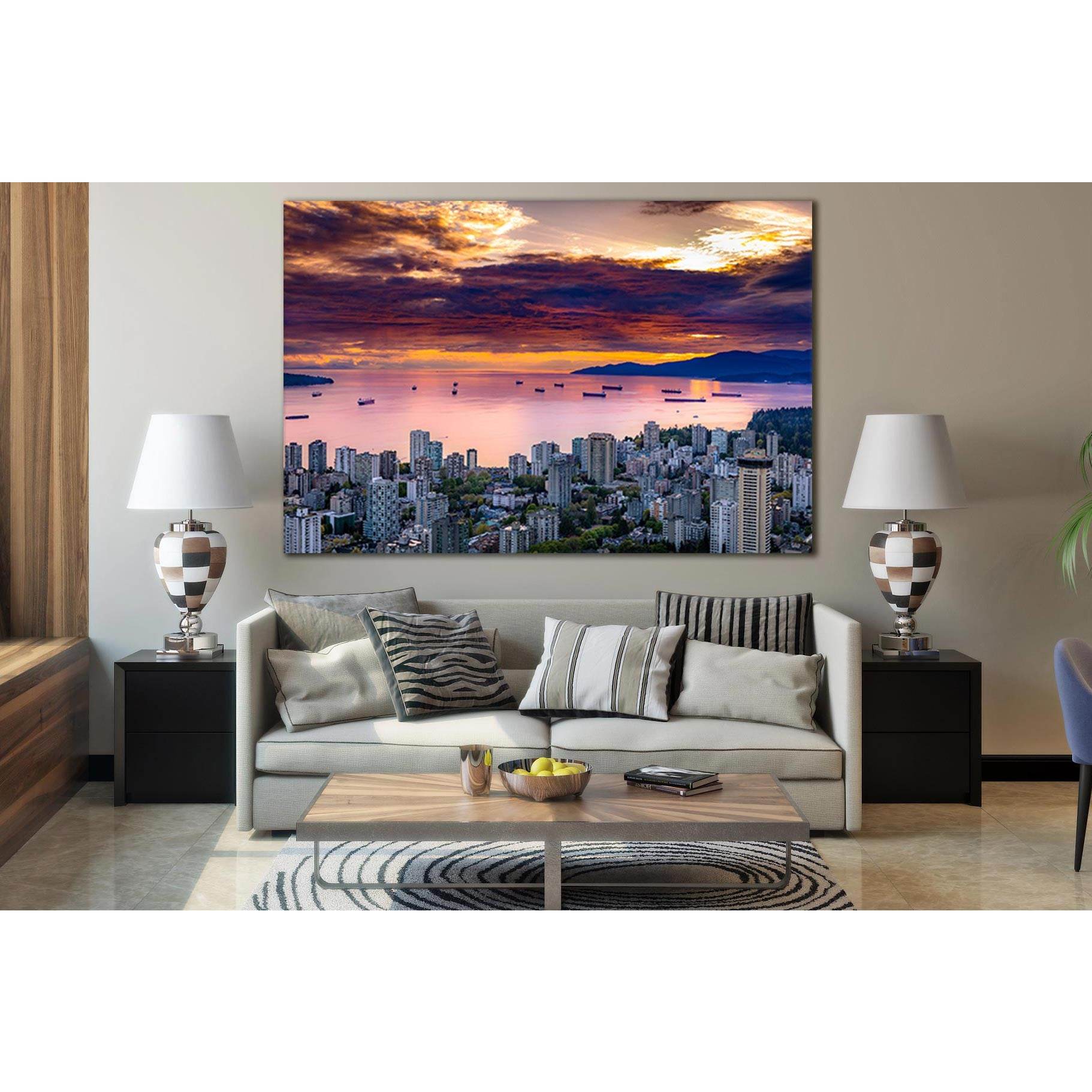 Cityscape Under Brown Sky №SL342 Ready to Hang Canvas PrintCanvas art arrives ready to hang, with hanging accessories included and no additional framing required. Every canvas print is hand-crafted, made on-demand at our workshop and expertly stretched ar