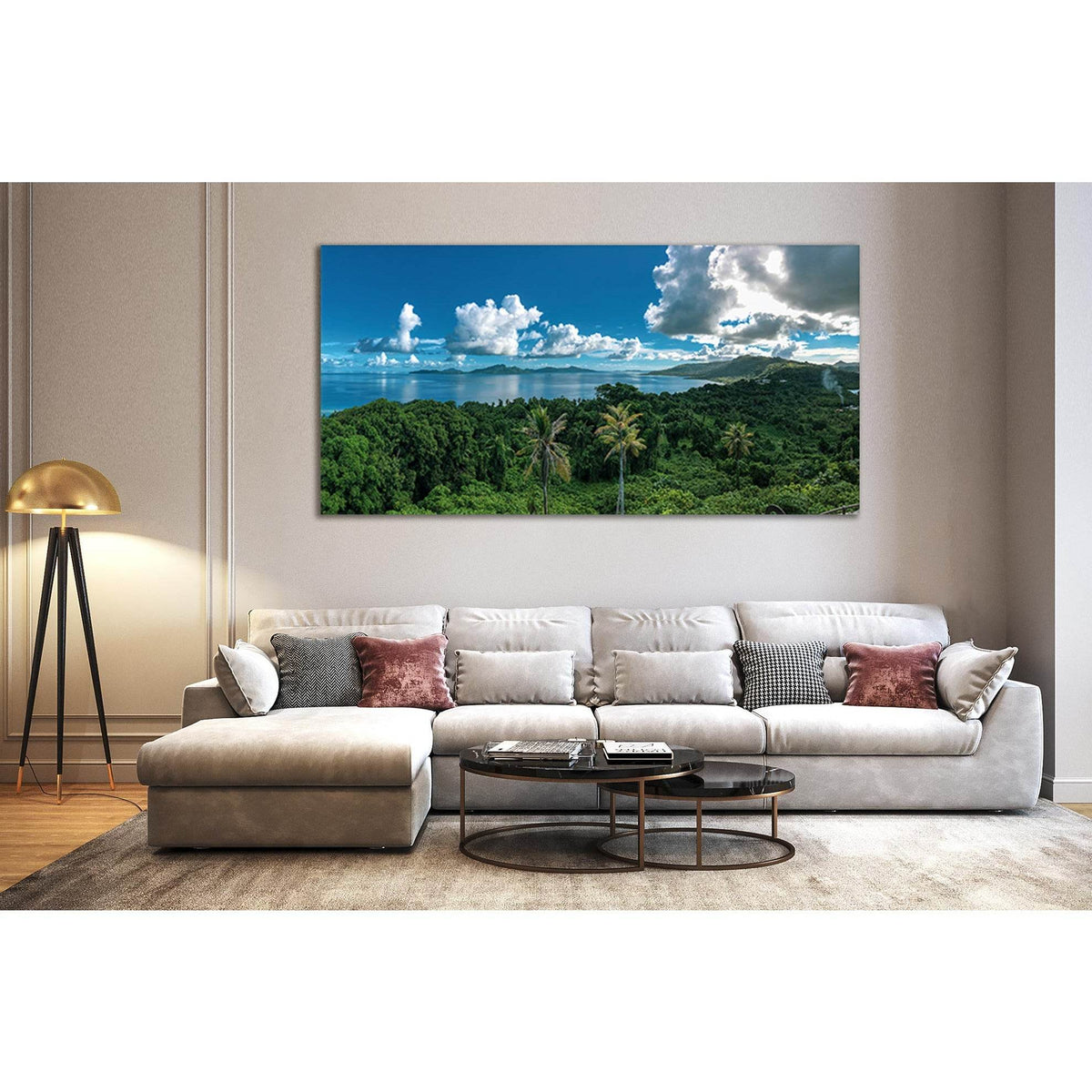 Tropical Island And Clouds №SL77 Ready to Hang Canvas PrintCanvas art arrives ready to hang, with hanging accessories included and no additional framing required. Every canvas print is hand-crafted, made on-demand at our workshop and expertly stretched ar