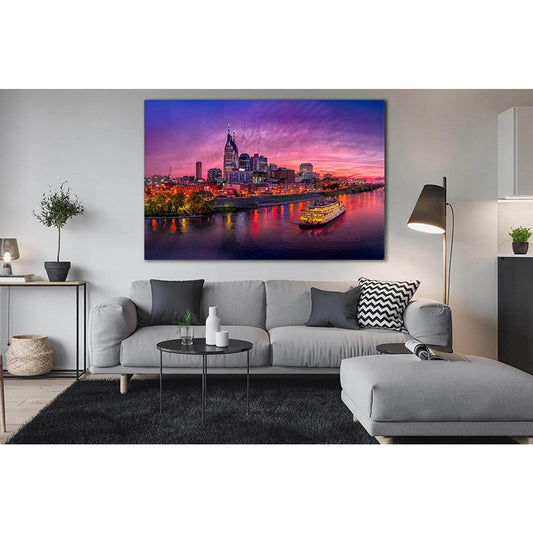Night City Lights Nashville USA №SL324 Ready to Hang Canvas PrintCanvas art arrives ready to hang, with hanging accessories included and no additional framing required. Every canvas print is hand-crafted, made on-demand at our workshop and expertly stretc