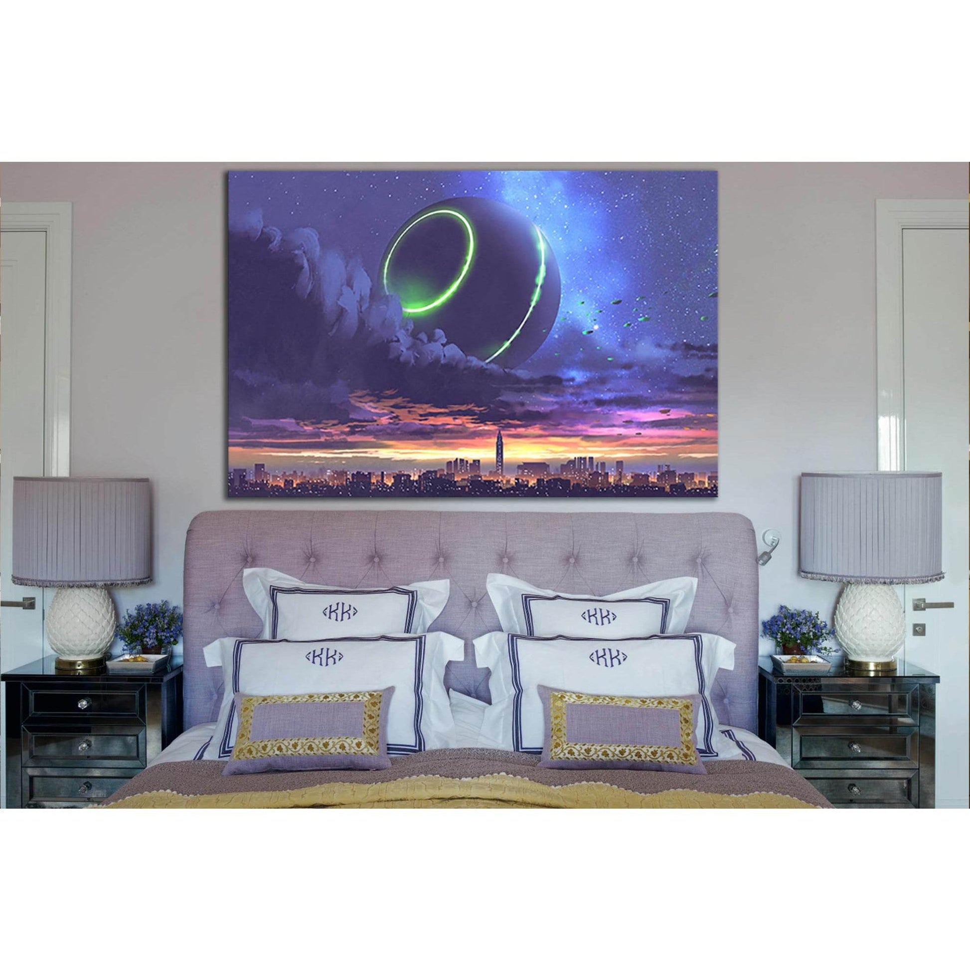 Unidentified Object Over City With Skyscrapers №SL1253 Ready to Hang Canvas PrintCanvas art arrives ready to hang, with hanging accessories included and no additional framing required. Every canvas print is hand-crafted, made on-demand at our workshop and