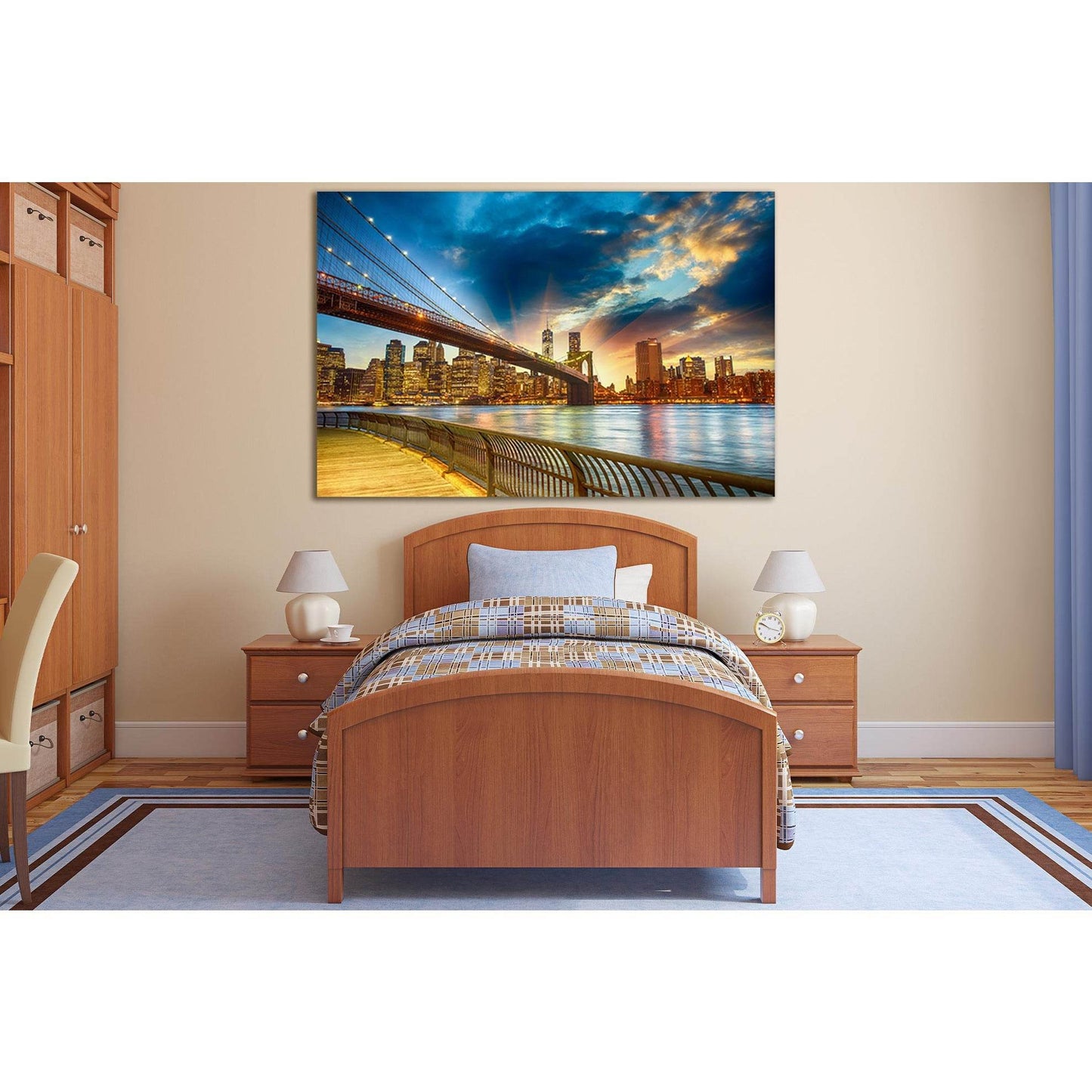 View Of Brooklyn Bridge №SL1089 Ready to Hang Canvas PrintCanvas art arrives ready to hang, with hanging accessories included and no additional framing required. Every canvas print is hand-crafted, made on-demand at our workshop and expertly stretched aro