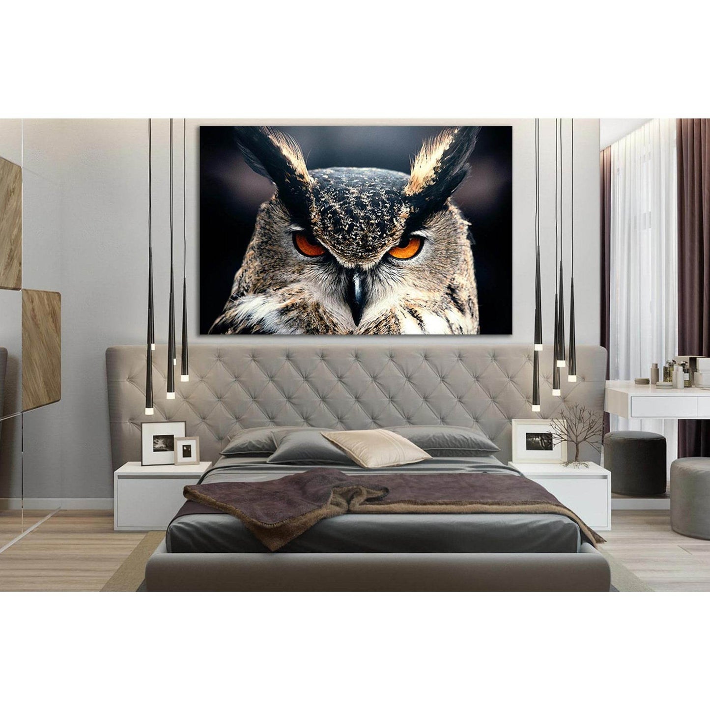 Wild Owl With Orange Eyes №SL1552 Ready to Hang Canvas PrintCanvas art arrives ready to hang, with hanging accessories included and no additional framing required. Every canvas print is hand-crafted, made on-demand at our workshop and expertly stretched a