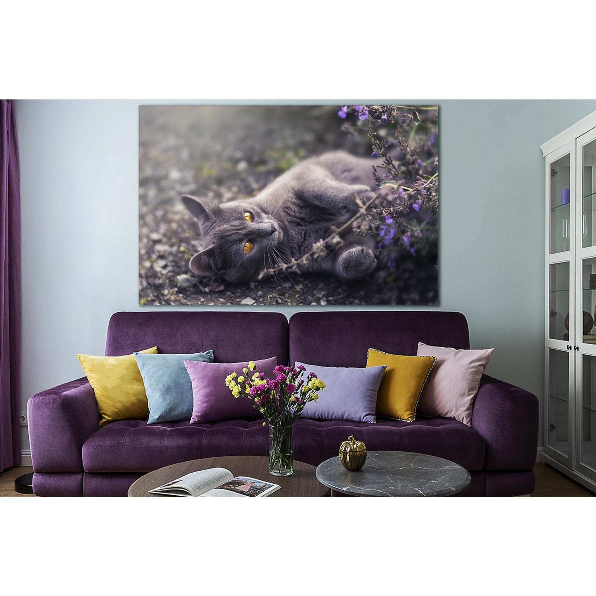 Gray Cat With Yellow Eyes №SL1053 Ready to Hang Canvas PrintCanvas art arrives ready to hang, with hanging accessories included and no additional framing required. Every canvas print is hand-crafted, made on-demand at our workshop and expertly stretched a