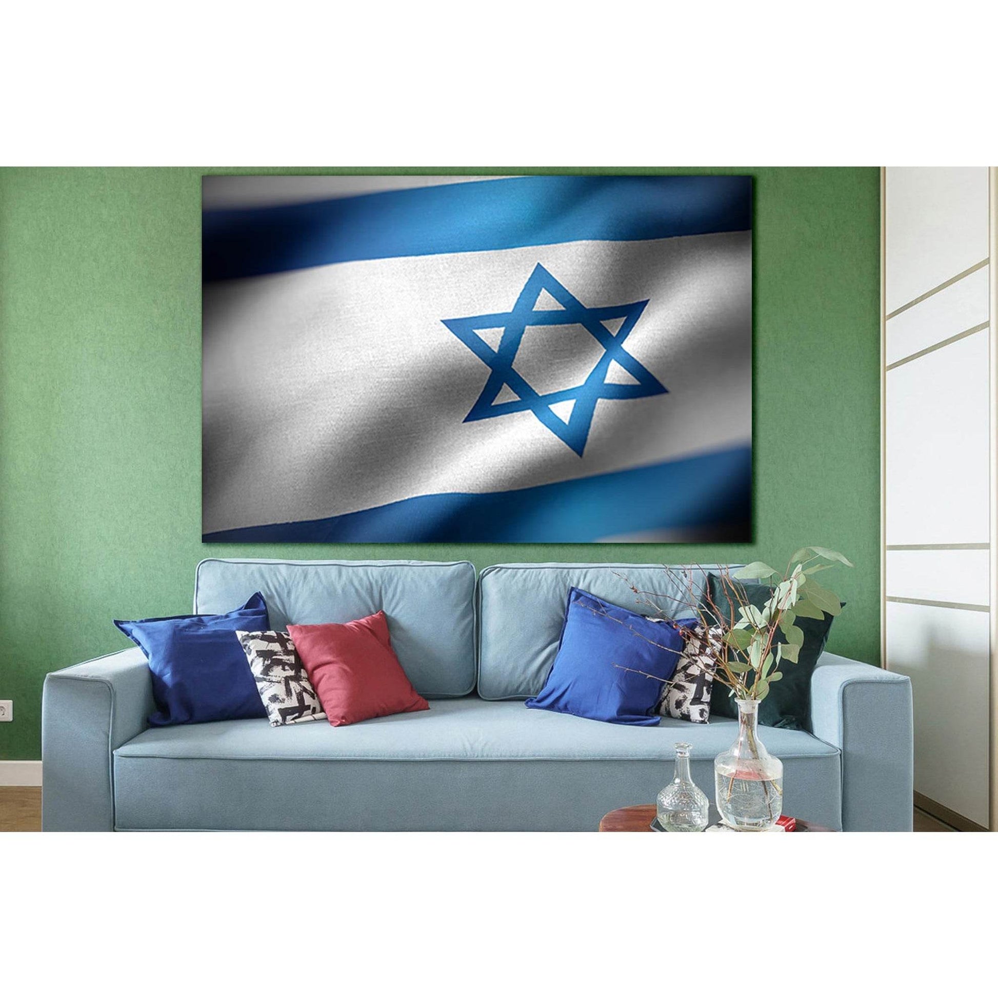 Waving Flag Of Israel №SL1180 Ready to Hang Canvas PrintCanvas art arrives ready to hang, with hanging accessories included and no additional framing required. Every canvas print is hand-crafted, made on-demand at our workshop and expertly stretched aroun