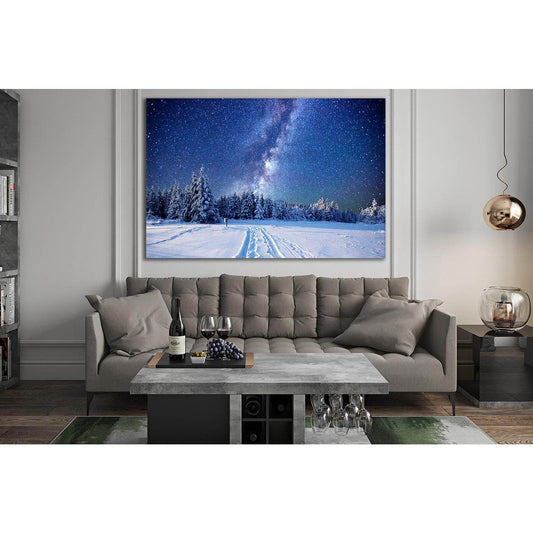 Starry Sky Over Winter Forest №SL423 Ready to Hang Canvas PrintCanvas art arrives ready to hang, with hanging accessories included and no additional framing required. Every canvas print is hand-crafted, made on-demand at our workshop and expertly stretche