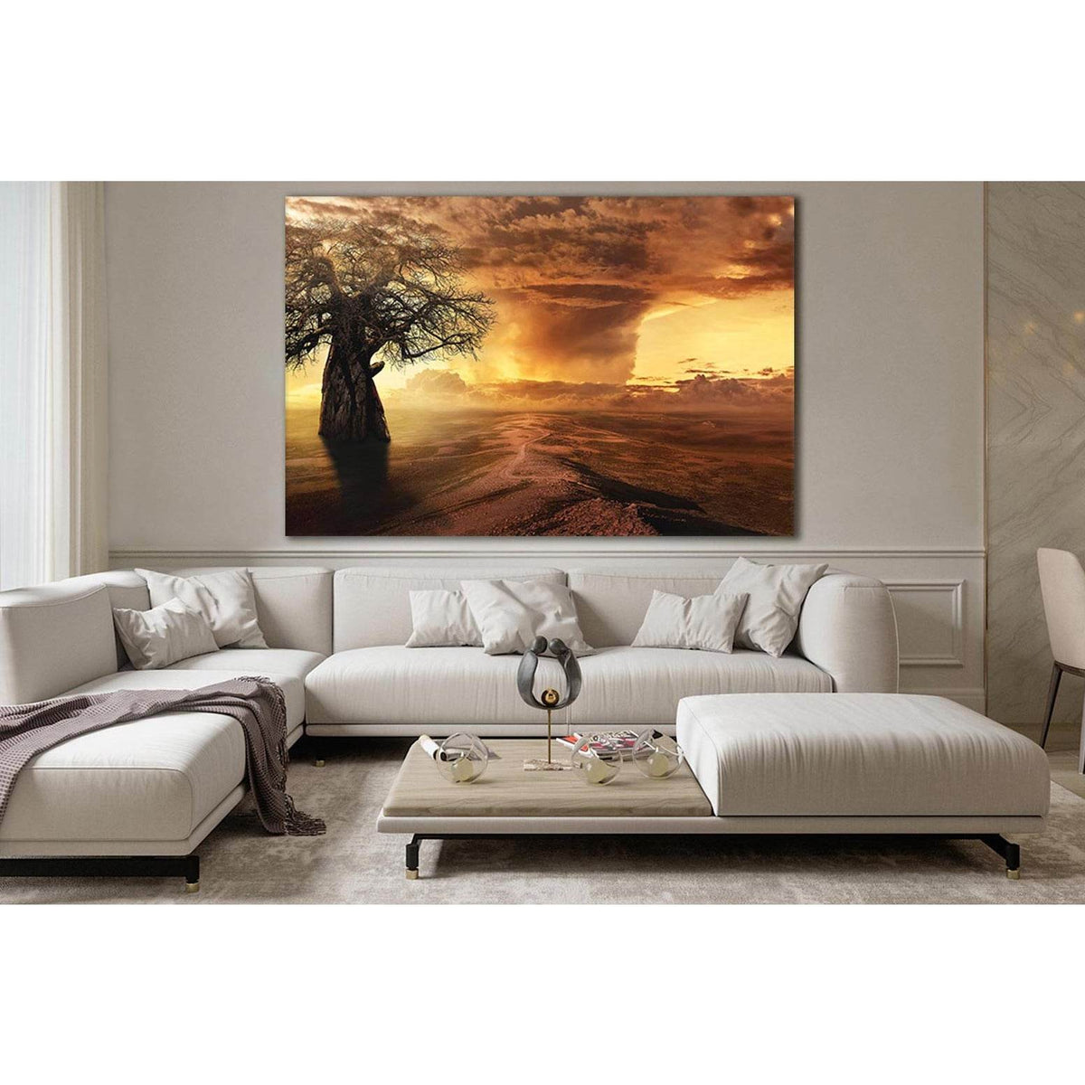 Lonely Baobab Beautiful Clouds №SL510 Ready to Hang Canvas PrintCanvas art arrives ready to hang, with hanging accessories included and no additional framing required. Every canvas print is hand-crafted, made on-demand at our workshop and expertly stretch