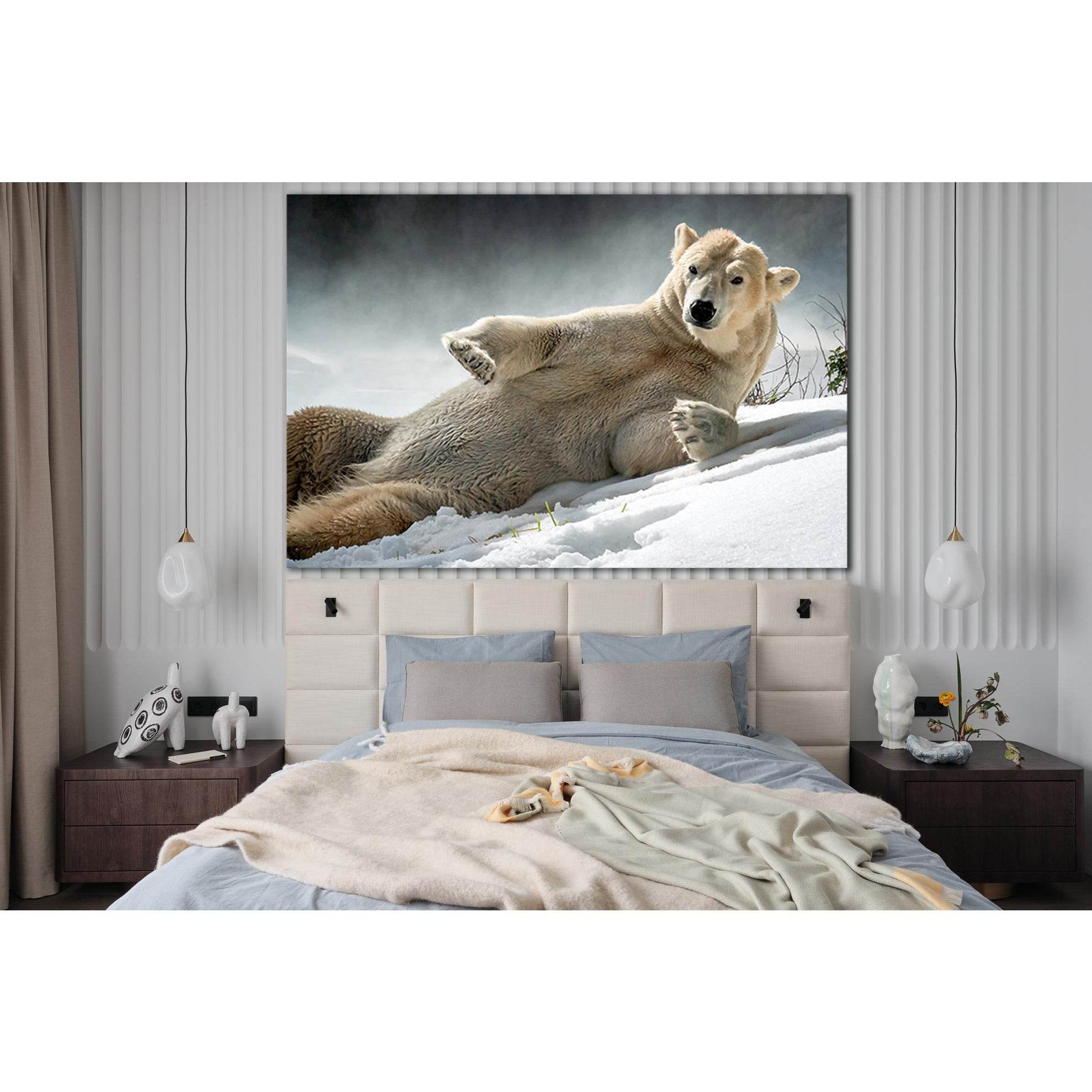 Beautiful Polar Bear Lies On The Snow №SL1540 Ready to Hang Canvas PrintCanvas art arrives ready to hang, with hanging accessories included and no additional framing required. Every canvas print is hand-crafted, made on-demand at our workshop and expertly