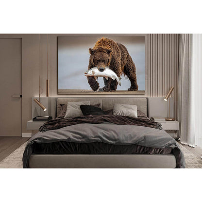 A Grizzly Bear Hunting Salmon №SL1512 Ready to Hang Canvas PrintCanvas art arrives ready to hang, with hanging accessories included and no additional framing required. Every canvas print is hand-crafted, made on-demand at our workshop and expertly stretch