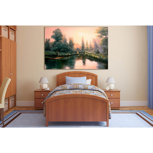 Colorful Summer Forest Beautiful River №SL575 Ready to Hang Canvas PrintCanvas art arrives ready to hang, with hanging accessories included and no additional framing required. Every canvas print is hand-crafted, made on-demand at our workshop and expertly