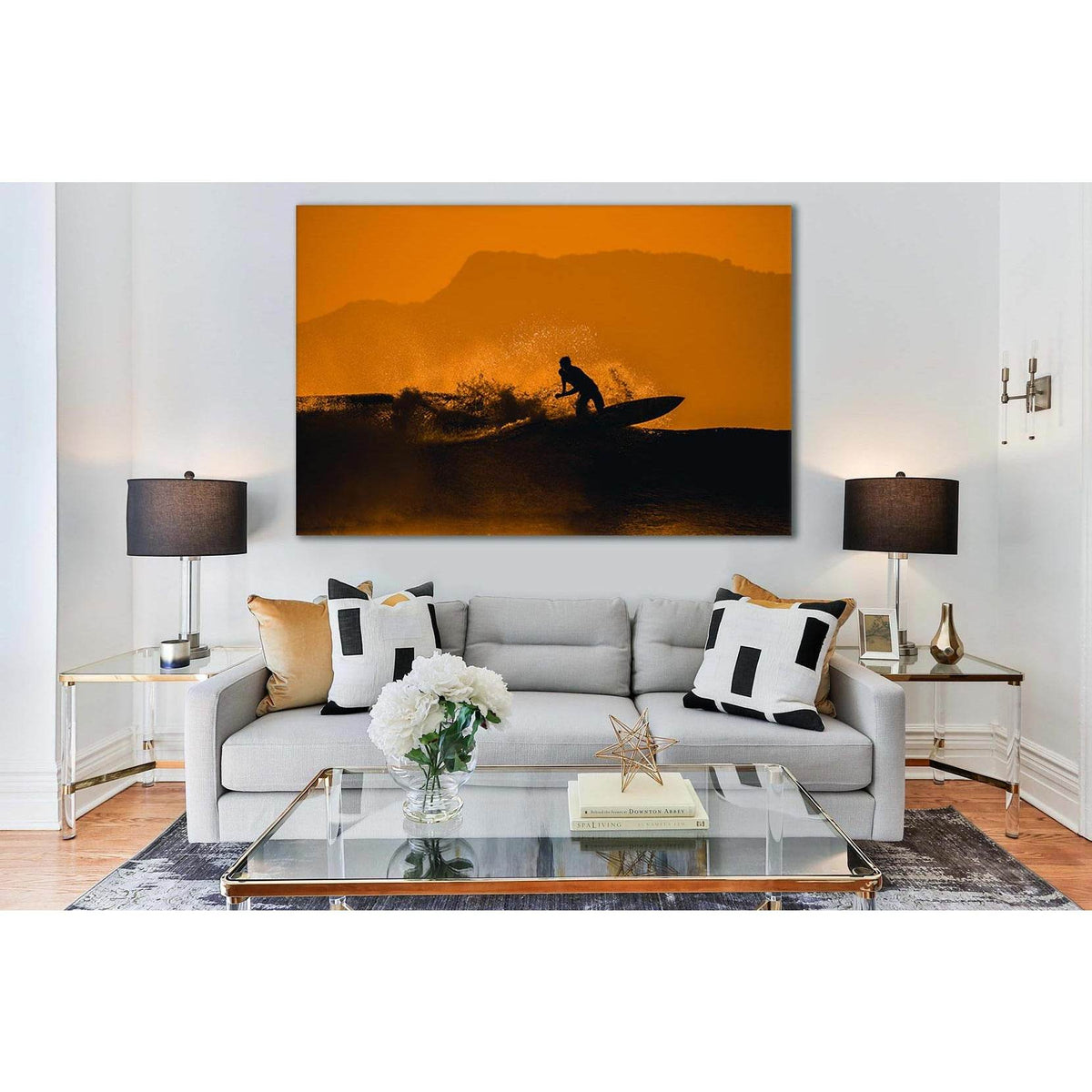 Surfer At Orange Sunset №SL141 Ready to Hang Canvas PrintCanvas art arrives ready to hang, with hanging accessories included and no additional framing required. Every canvas print is hand-crafted, made on-demand at our workshop and expertly stretched arou