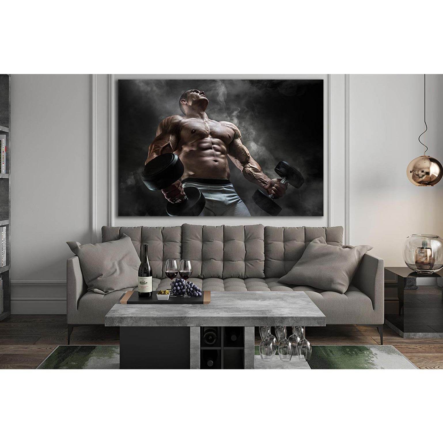 Bodybuilding Man With Dumbbells №SL899 Ready to Hang Canvas PrintCanvas art arrives ready to hang, with hanging accessories included and no additional framing required. Every canvas print is hand-crafted, made on-demand at our workshop and expertly stretc