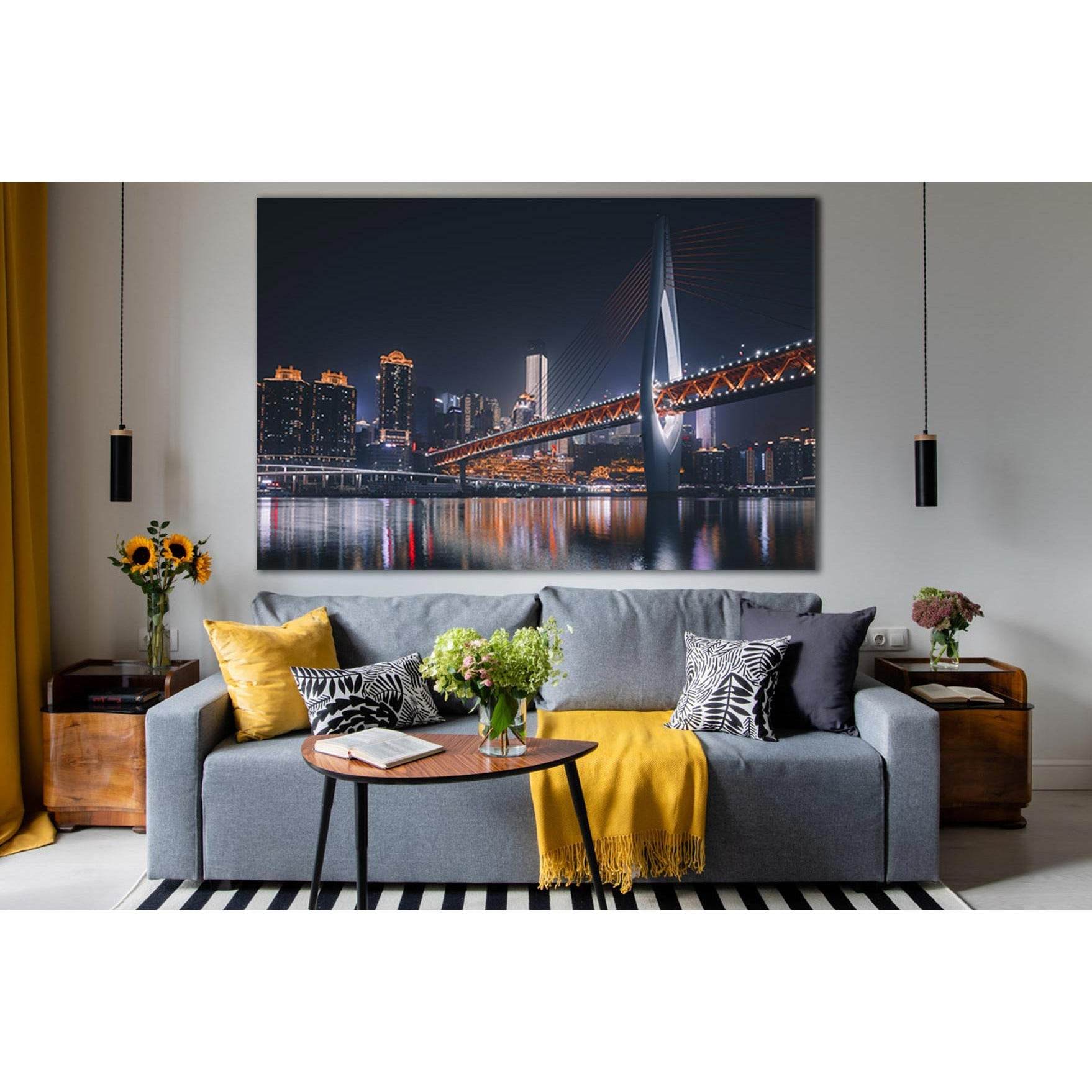 Night Bridge In China №SL1108 Ready to Hang Canvas PrintCanvas art arrives ready to hang, with hanging accessories included and no additional framing required. Every canvas print is hand-crafted, made on-demand at our workshop and expertly stretched aroun