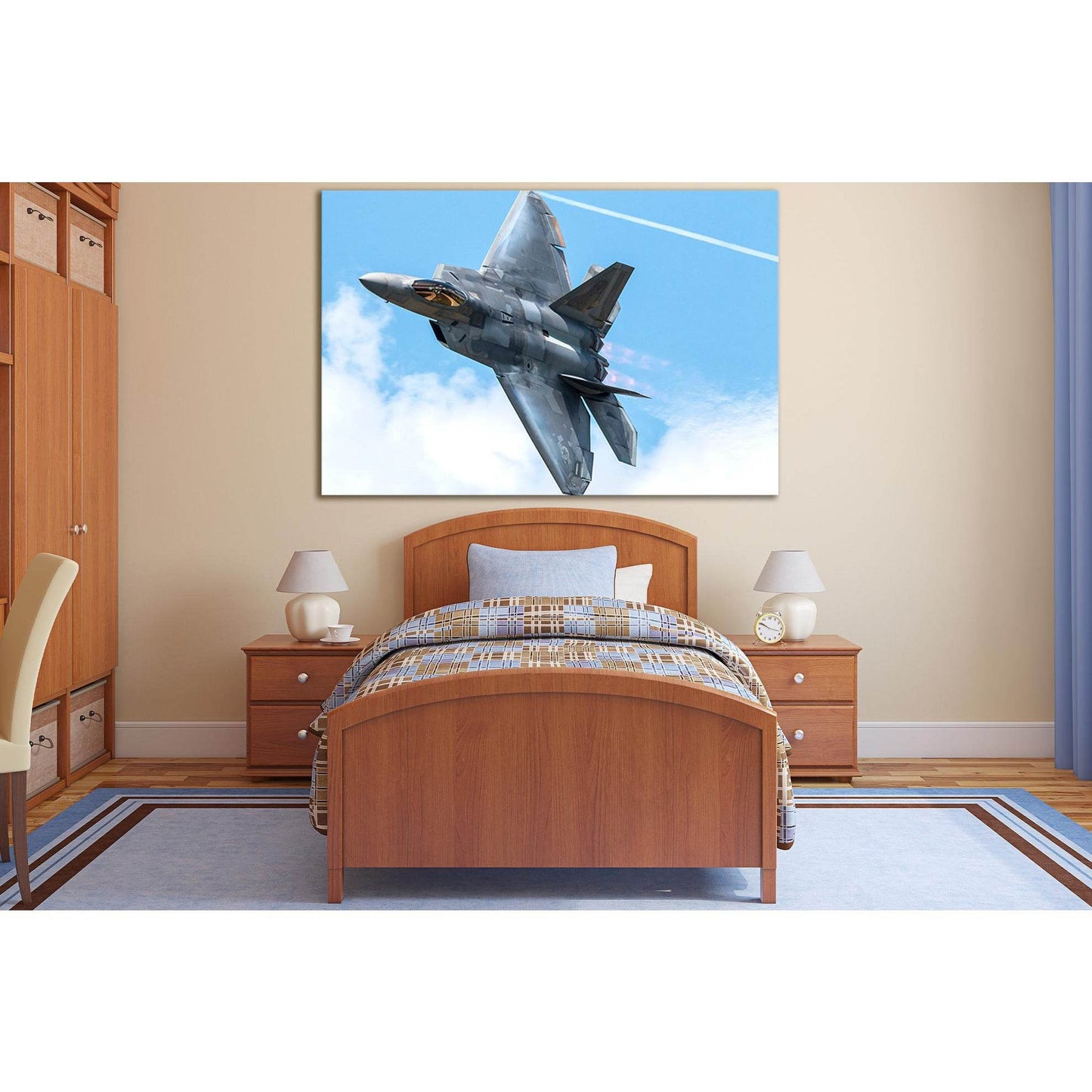 Fighter F-22 With War Paint №SL1438 Ready to Hang Canvas PrintCanvas art arrives ready to hang, with hanging accessories included and no additional framing required. Every canvas print is hand-crafted, made on-demand at our workshop and expertly stretched