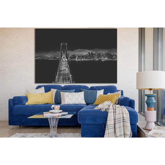 Bridge Near City Buildings Black And White №SL849 Ready to Hang Canvas PrintCanvas art arrives ready to hang, with hanging accessories included and no additional framing required. Every canvas print is hand-crafted, made on-demand at our workshop and expe