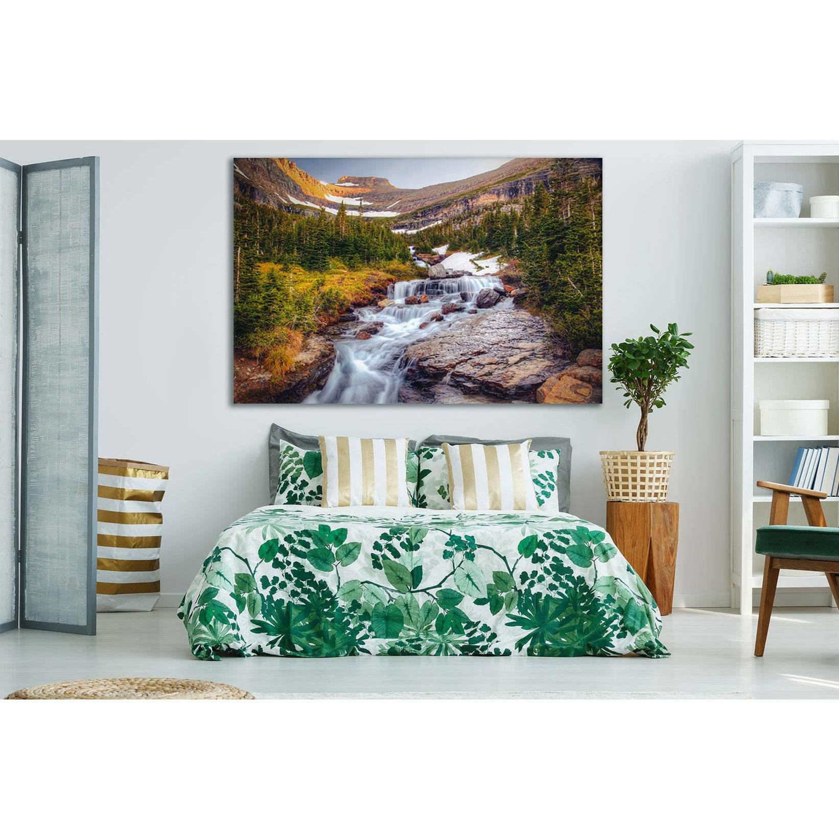 Waterfall Montana Runoff №SL459 Ready to Hang Canvas PrintCanvas art arrives ready to hang, with hanging accessories included and no additional framing required. Every canvas print is hand-crafted, made on-demand at our workshop and expertly stretched aro