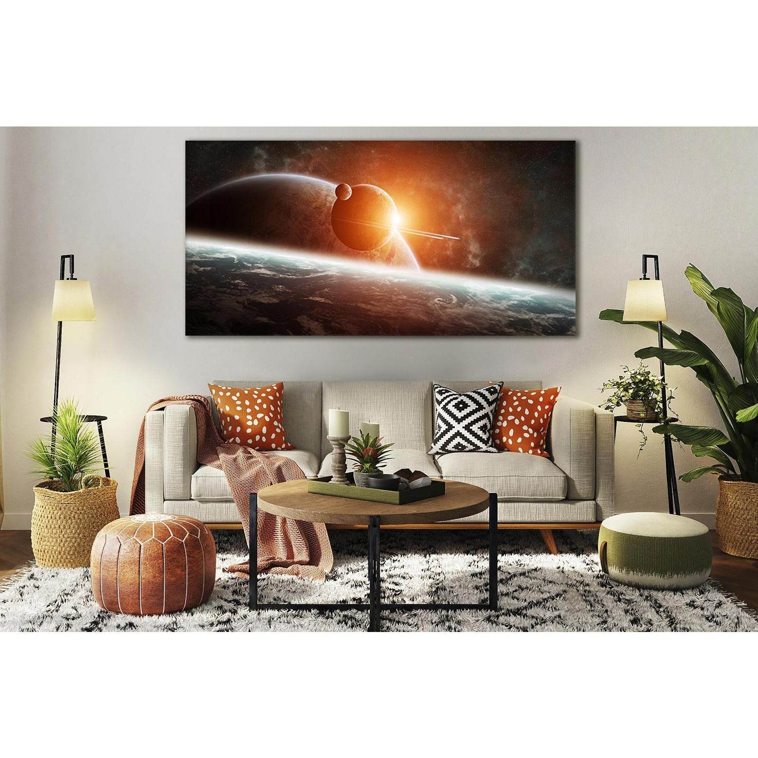 Planet Rising Far Space №SL428 Ready to Hang Canvas PrintCanvas art arrives ready to hang, with hanging accessories included and no additional framing required. Every canvas print is hand-crafted, made on-demand at our workshop and expertly stretched arou