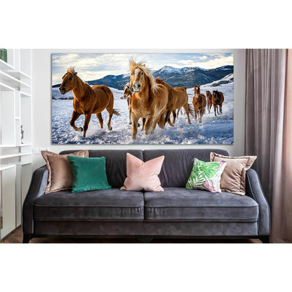 Wild Horses In Winter №SL1000 Ready to Hang Canvas PrintCanvas art arrives ready to hang, with hanging accessories included and no additional framing required. Every canvas print is hand-crafted, made on-demand at our workshop and expertly stretched aroun